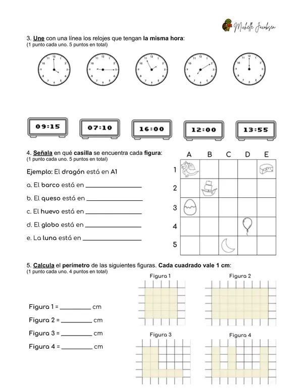 Prueba diagnóstica de Matemática, 3ero básico
