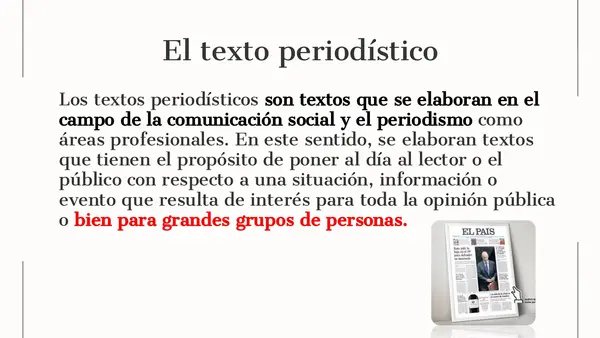 Textos periodísticos - Publicitario y propaganda 8vo - Media. 
