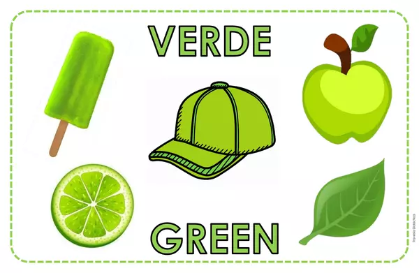 Carteles de los colores en inglés/español MAYUSCULAS 