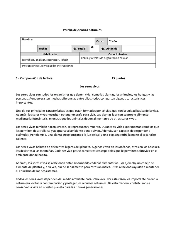 Evaluación Células