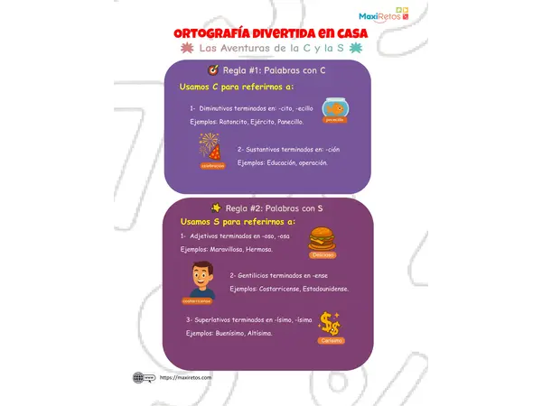 Ortografía divertida en casa – uso de la C y S.