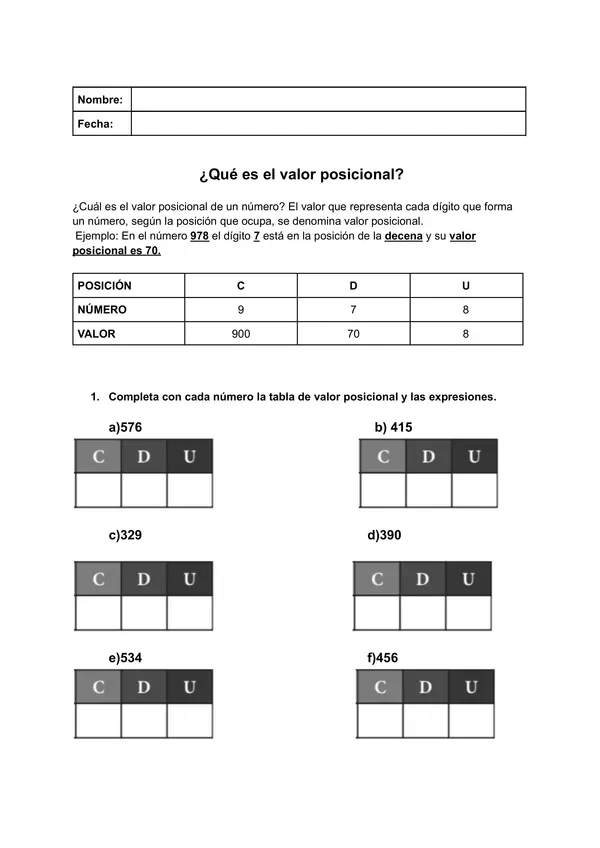 Guia de valor posicional 