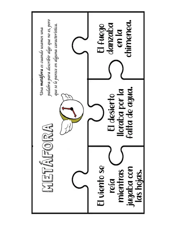 Puzzle figuras literarias: metáfora, comparación y personificación