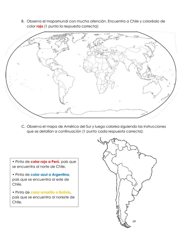Evaluación historia, geografía y ciencias sociales: unidad 1