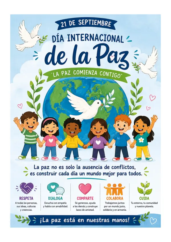 21 de Septiembre – Día Internacional de la Paz | Póster Educativo 