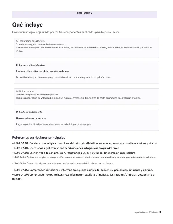 Pack 2 · Impulso Lector – 2° Básico