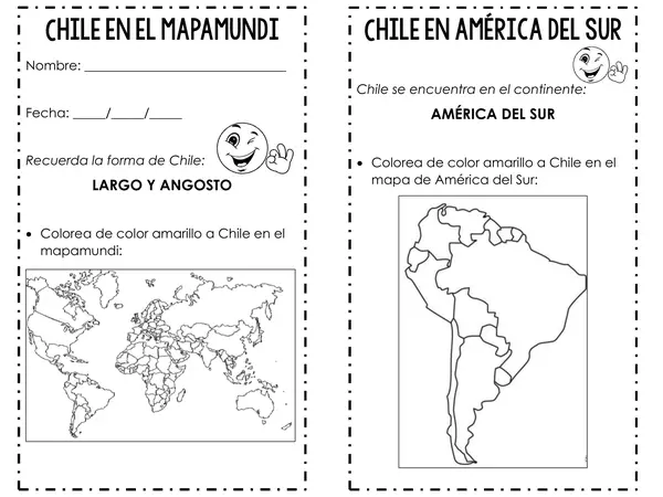 Chile en el mapa 1°básico