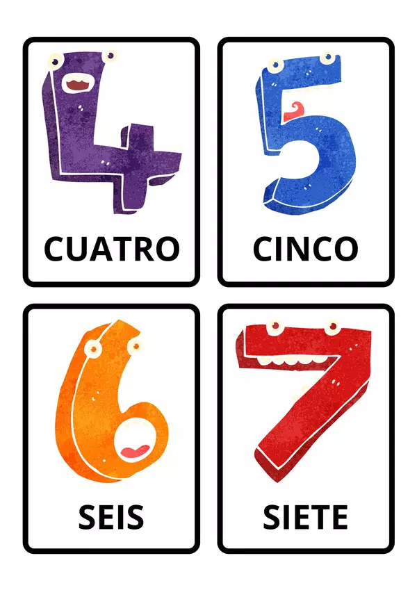 Tarjetas con Ilustraciones: Divertidos números del 0 al 9