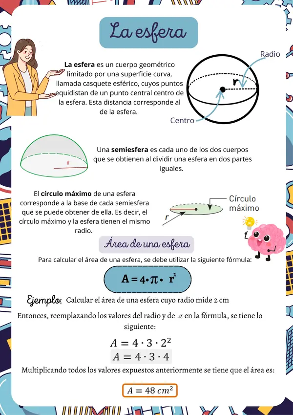 área y volumen de una esfera 
