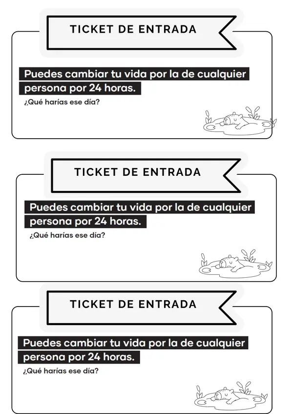 ticket de entrada escritura creativa