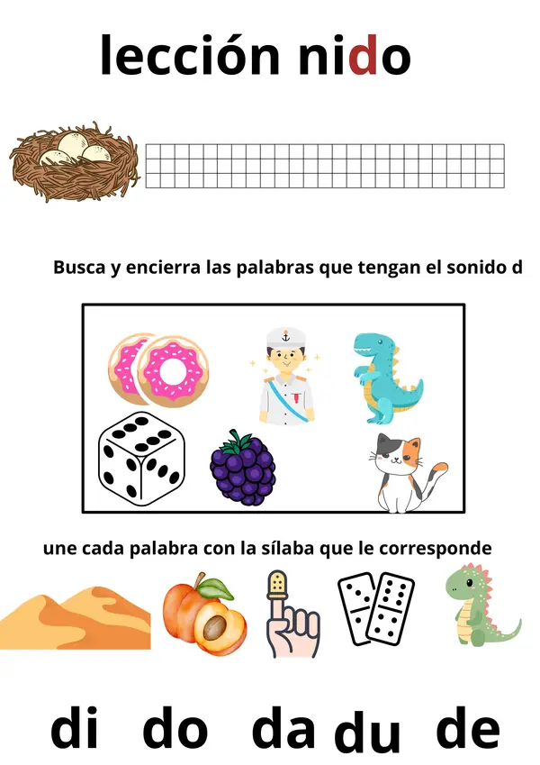 Repaso lecciones Matte Loro, pino, nido  y pato