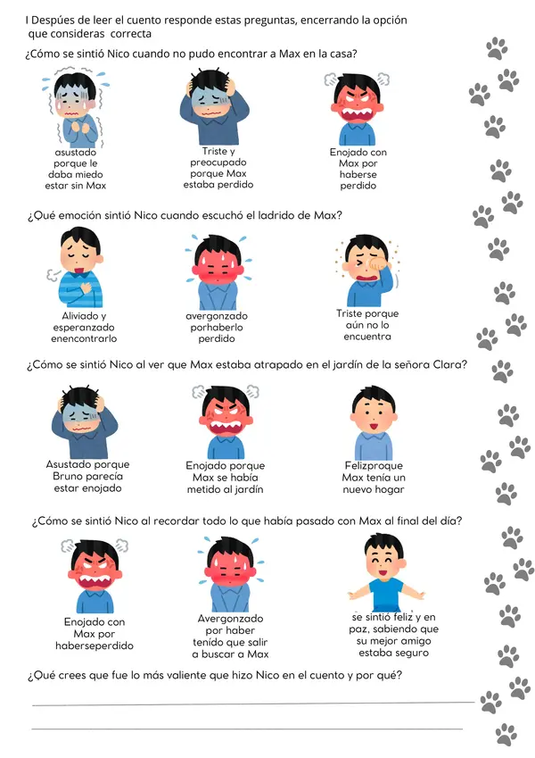 Ficha de Orientación: Identificar Emociones - Inteligencia Emocional y Empatía