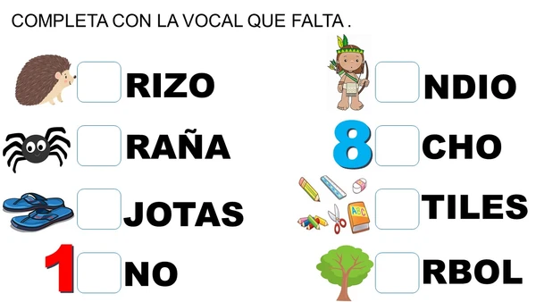 COMPLETA LA VOCAL QUE FALTA