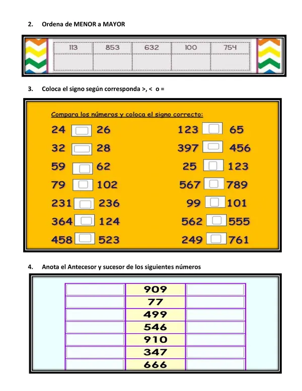 Guía editable operaciones de matemáticas 3° año