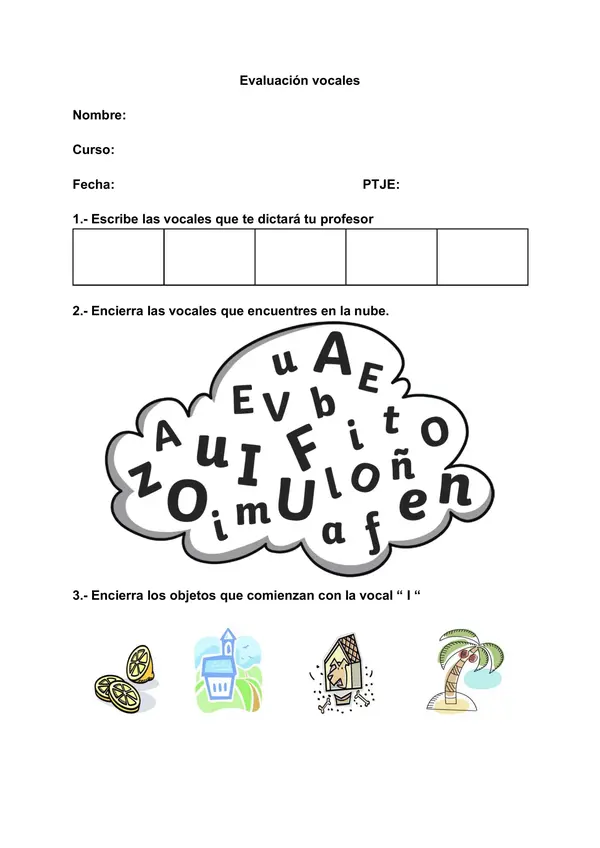 EVALUACIÓN VOCALES