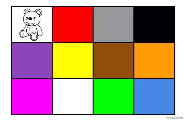 Clasificación de colores con osos de peluche
