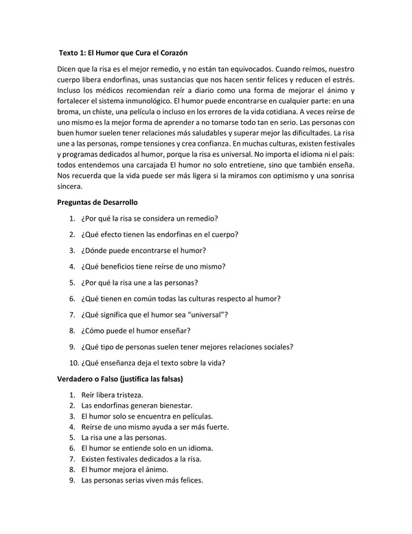 Guía comprensión lectora octavo básico