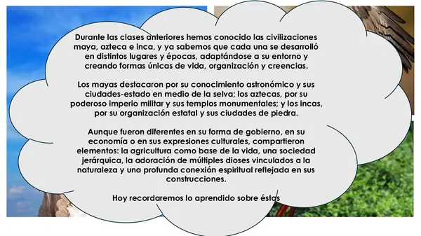 Comparación de las Civilizaciones Americanas Mayas, Aztecas e Incas