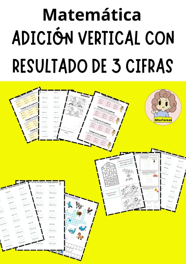 Sumas con y sin reagrupación, resultado de 3 cifras 