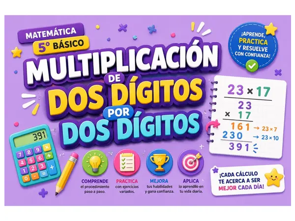 Guía de multiplicaciones de dos dígitos por dos dígitos