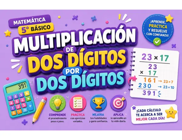 Guía de multiplicaciones de dos dígitos por dos dígitos