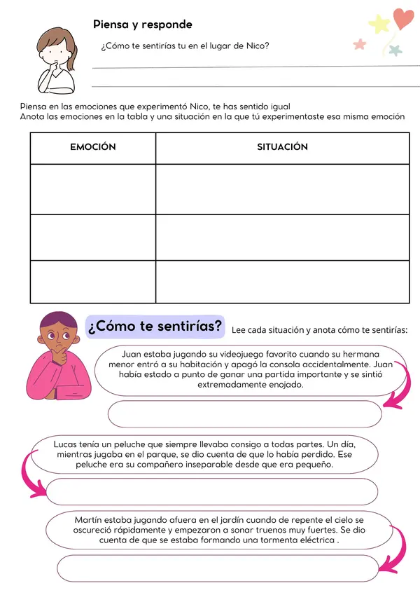 Ficha de Orientación: Identificar Emociones - Inteligencia Emocional y Empatía