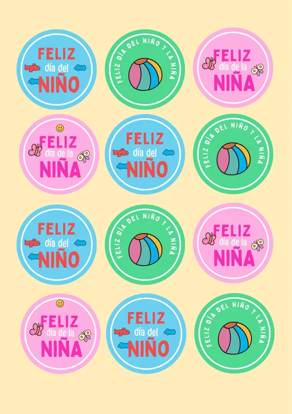 Stickers Día del Niño y la Niña 