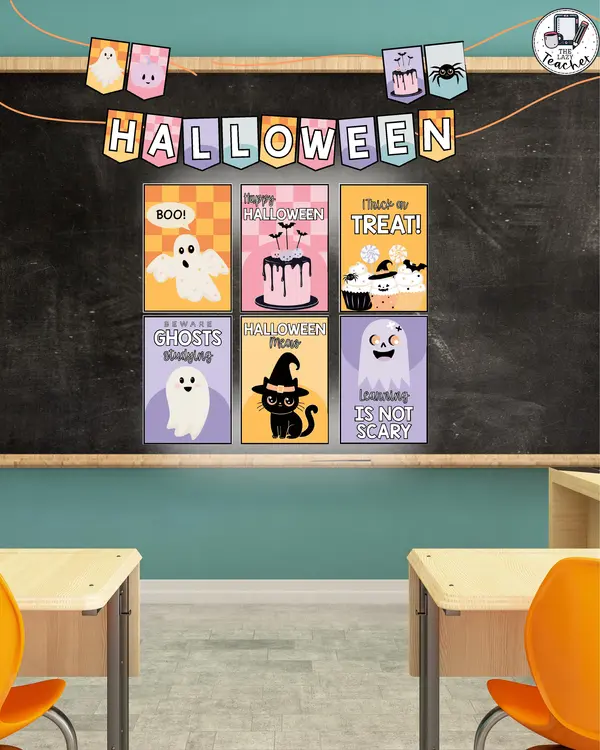 Set Posters Halloween English Version Profe Social
