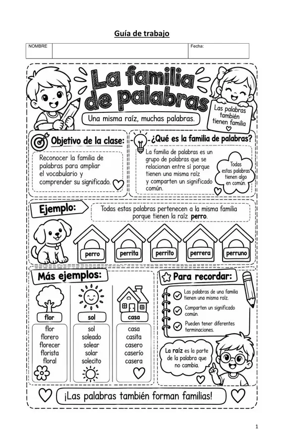 Familia de palabras