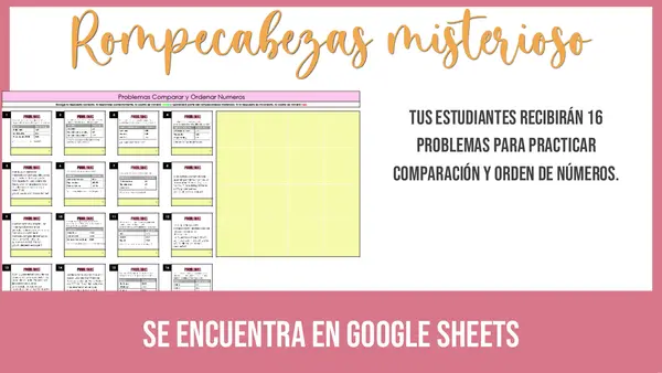 Problemas Comparar y Ordenar Numeros Rompecabezas Misterioso