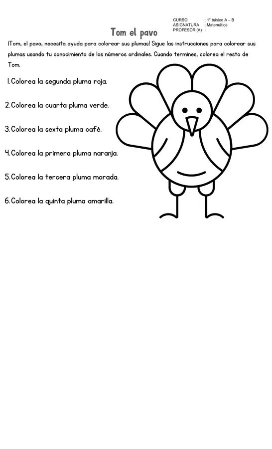 Ficha números ordinales