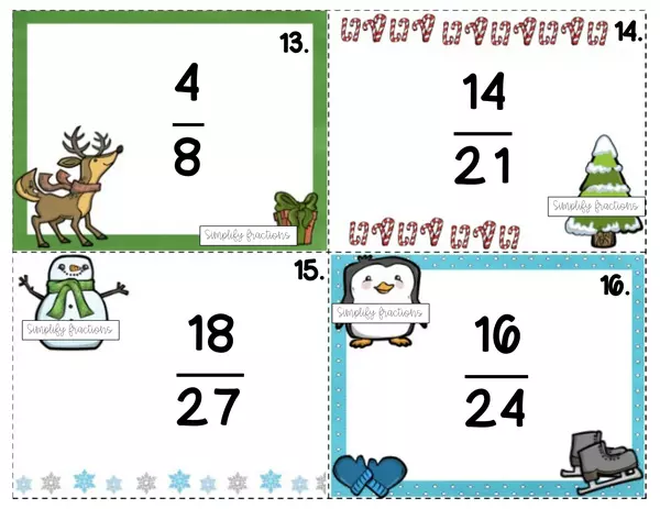 Simplify Fractions Task Cards
