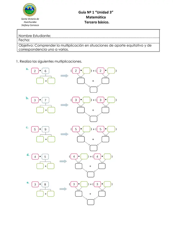 Aplicar la propiedad distributiva para multiplicar.