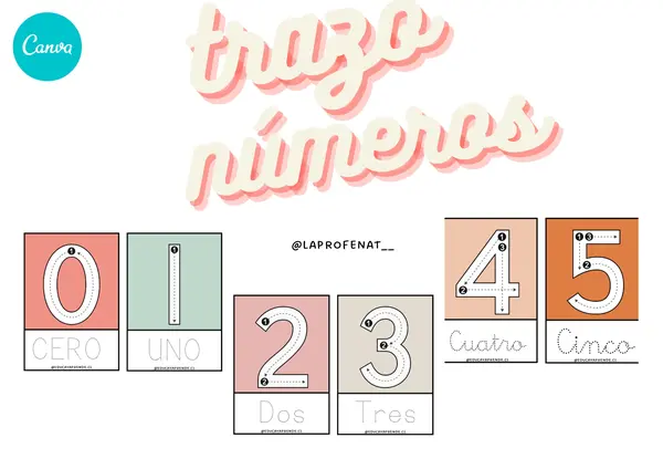 Trazos de números 1-10 (3 versiones)