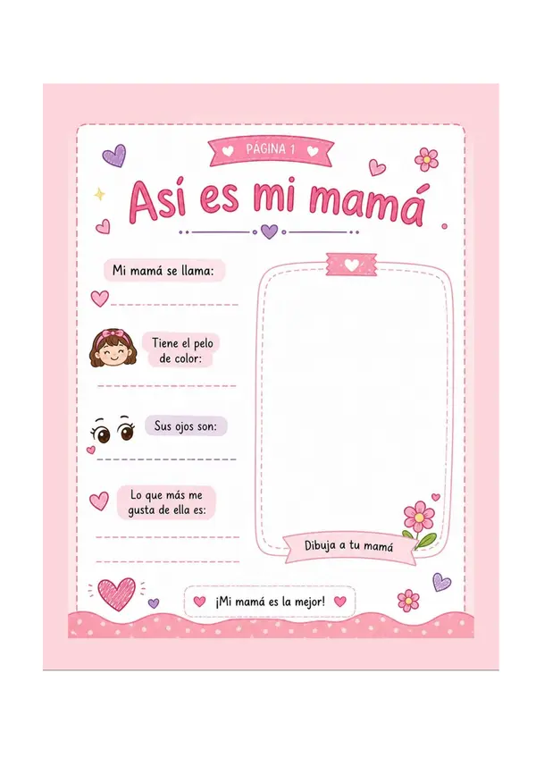 ini libro “Mi mamá y yo” 💕 | Actividad Día de la Madre | Regalo 12 páginas