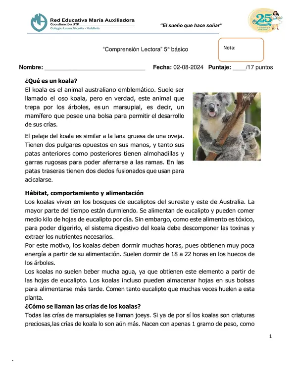 Guía de comprensión lectora 