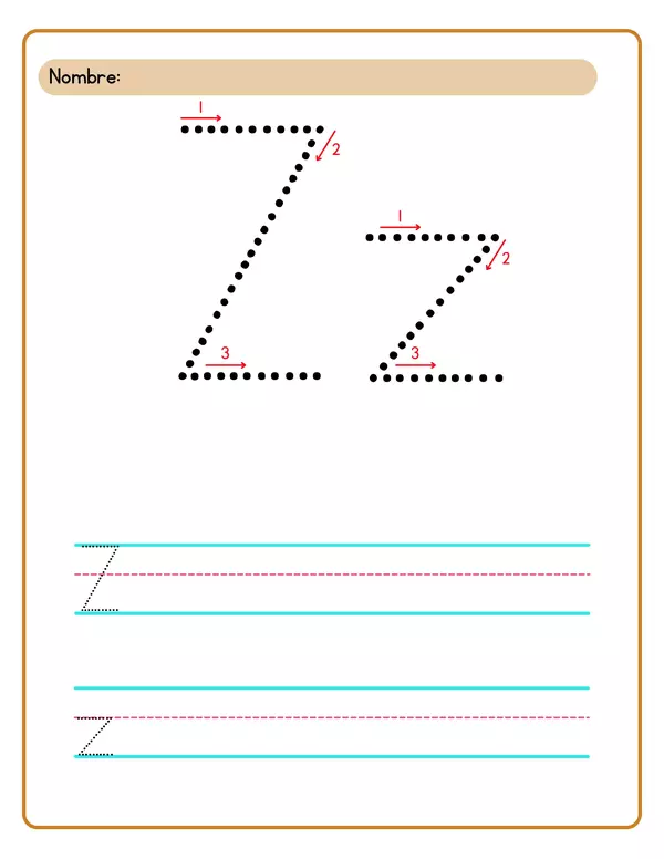 Caligrafía de la letra Zz