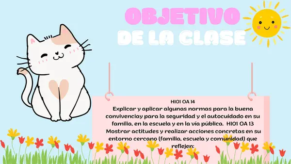 Presentación PPT  Normas de la Buena convivencia y seguridad Historia Primero Básico