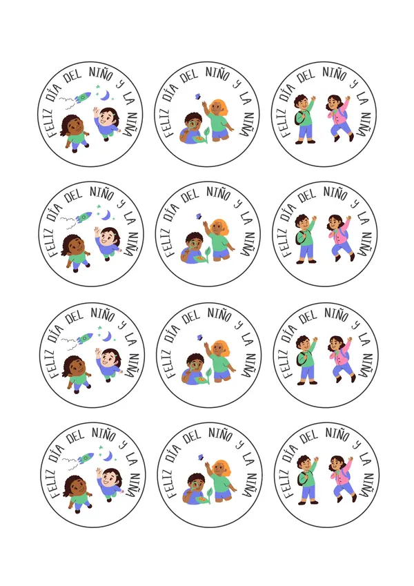 Stickers Día del Niño y la Niña 