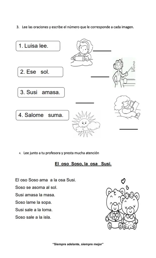 Guía letra S primero básico