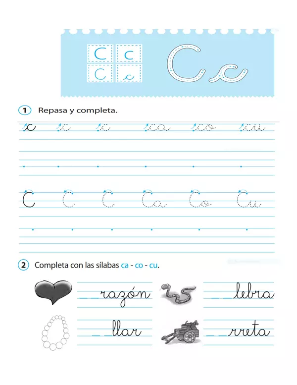 ACTIVIDADES LETRA C, PRIMERO BASICO, LENGUAJE