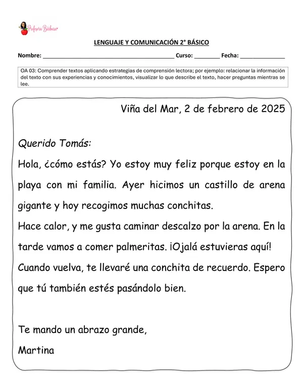 GUIA LA CARTA SEGUNDO BÁSICO