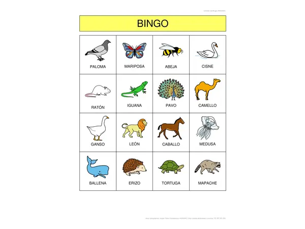 Bingo de animales 