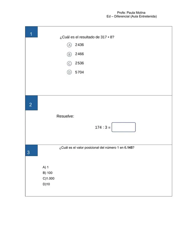 Ensayo SIMCE N°1 de Matemática para 6° Básico 