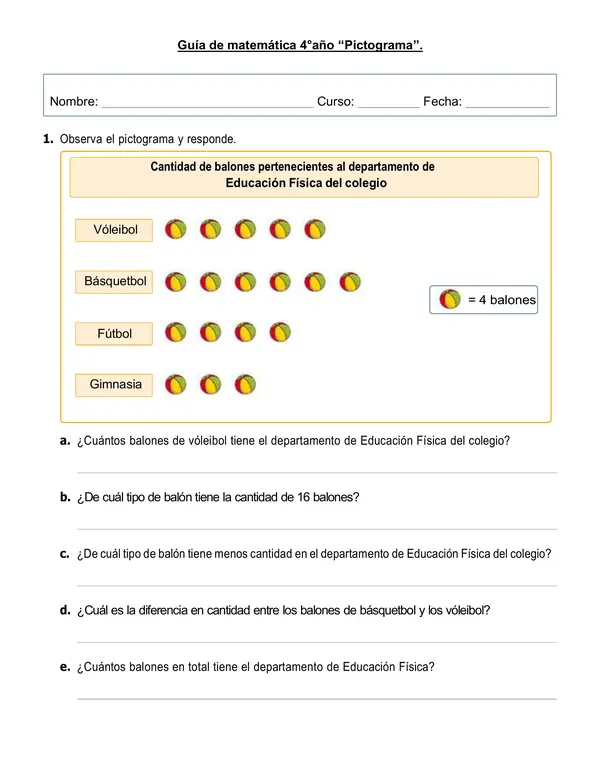 Guía 4°año "Pictograma"