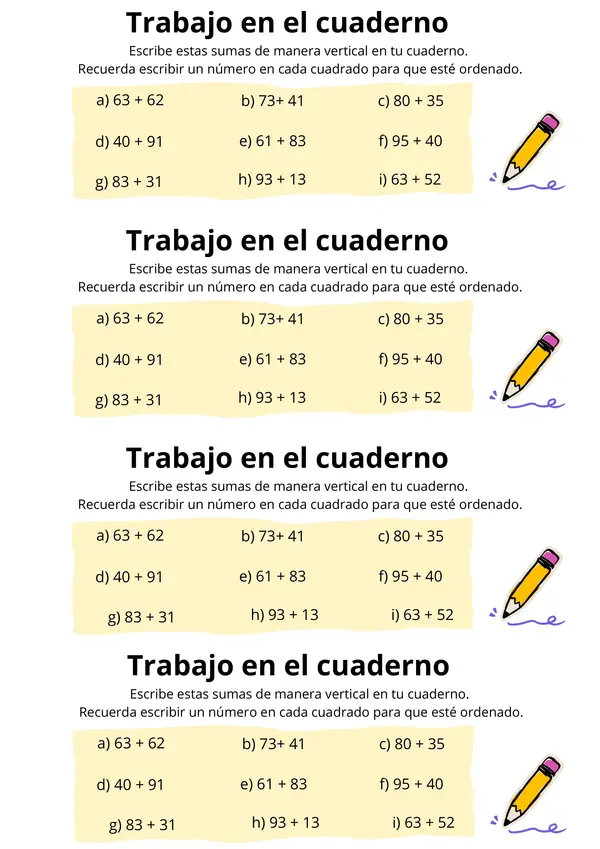 Sumas con y sin reagrupación, resultado de 3 cifras 