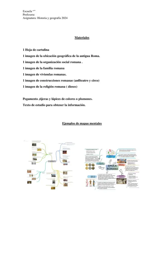  Pauta de evaluación:  Elaboración de un mapa mental (Roma)