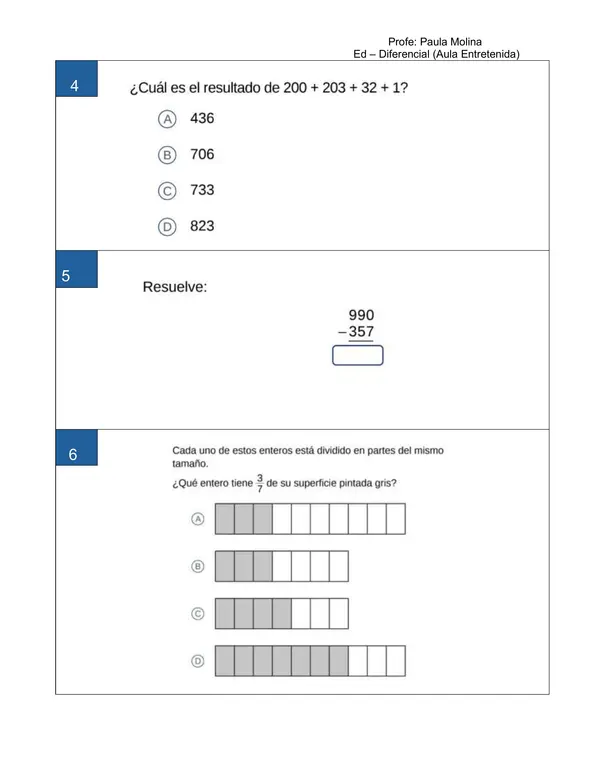 Ensayo SIMCE N°1 de Matemática para 6° Básico 
