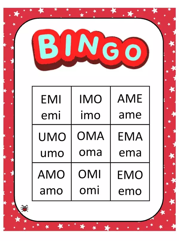 Bingo vocales editable