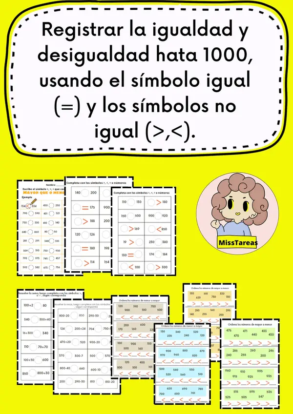 Comparación de Números hasta 1000 - Mayor, Menor o Igual